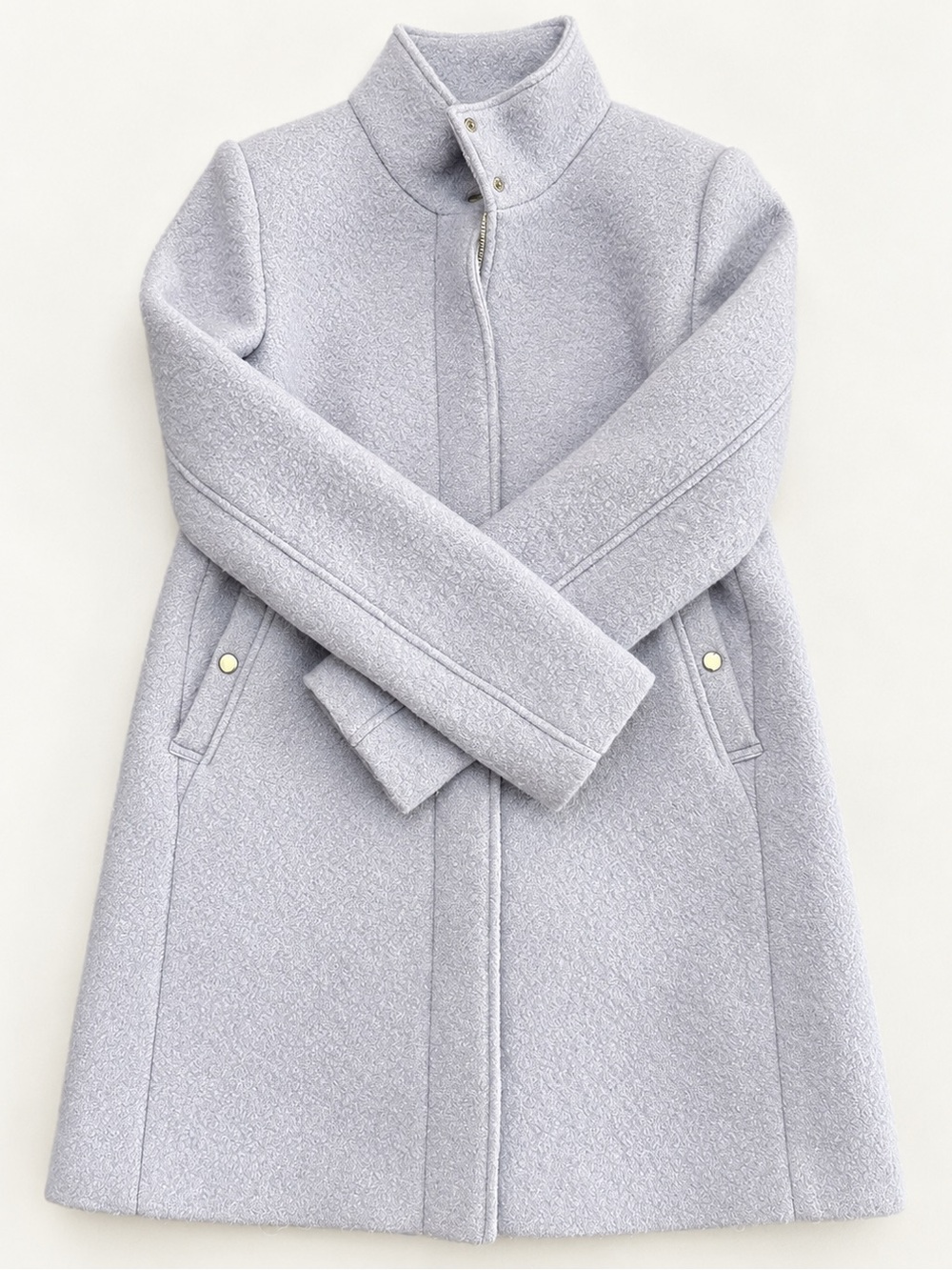 LOFT Light Lavender Bouclé Wool-Look Zip Front Coat Jacket Size Small NWOT